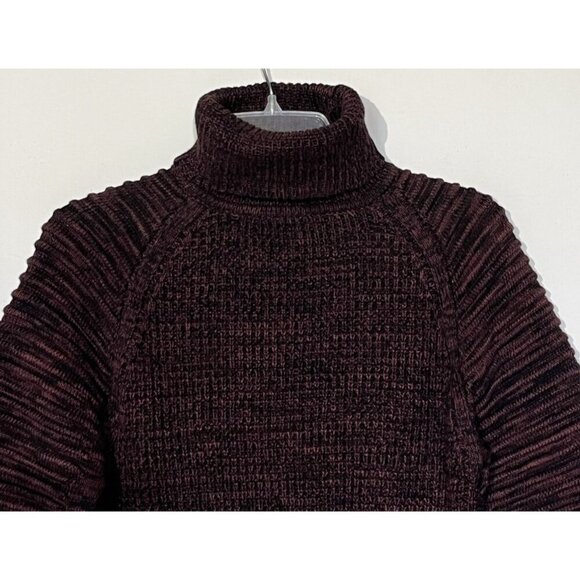 New G-Star Raw Suzaki Bordeaux Black Melange Turtle Neck Sweater Pullover - Picture 6 of 12